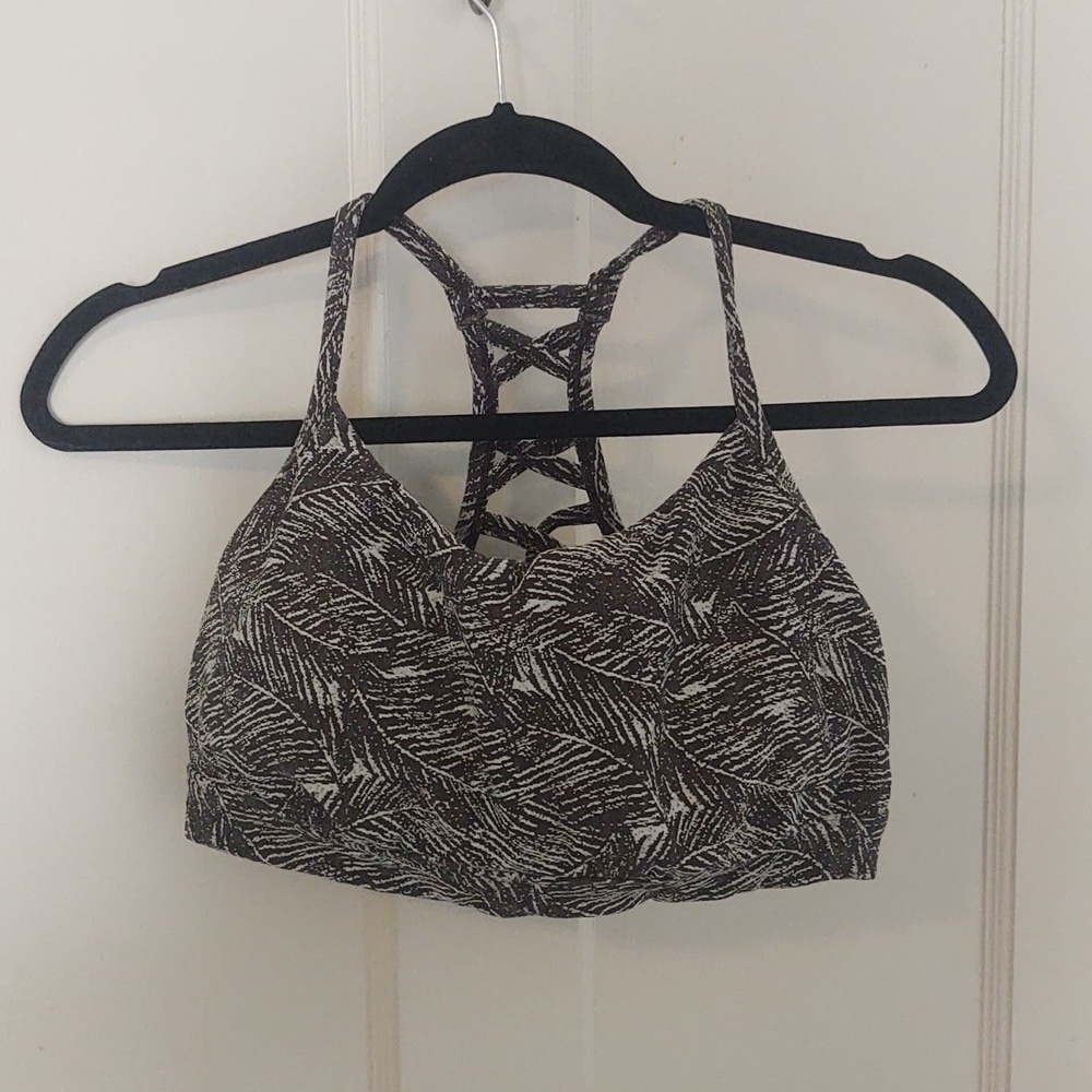 All in Motion Green and White Sports Bra Sz L